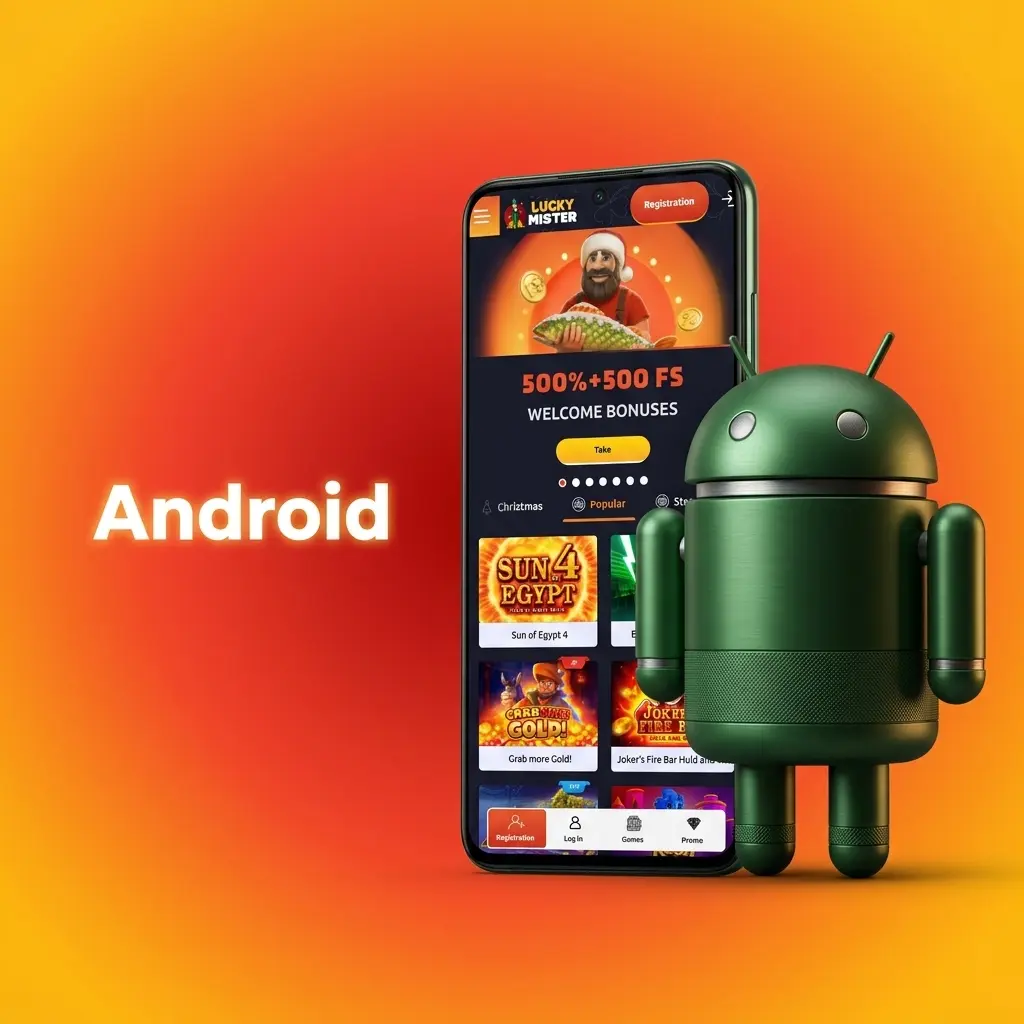 Lucky Mister Android APK download guide showing installation steps for sportsbook and casino app on Android 5.0+